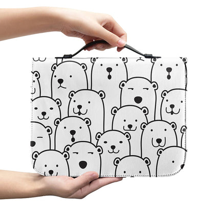 Cute Polar Bear Pattern Print Leather Bible Cover