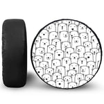 Cute Polar Bear Pattern Print Leather Spare Tire Cover
