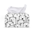 Cute Polar Bear Pattern Print Leather Tissue Box Cover
