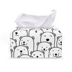 Cute Polar Bear Pattern Print Leather Tissue Box Cover