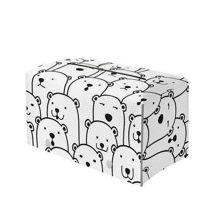 Cute Polar Bear Pattern Print Leather Tissue Box Cover