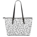 Cute Polar Bear Pattern Print Leather Tote Bag With Zipper