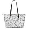 Cute Polar Bear Pattern Print Leather Tote Bag