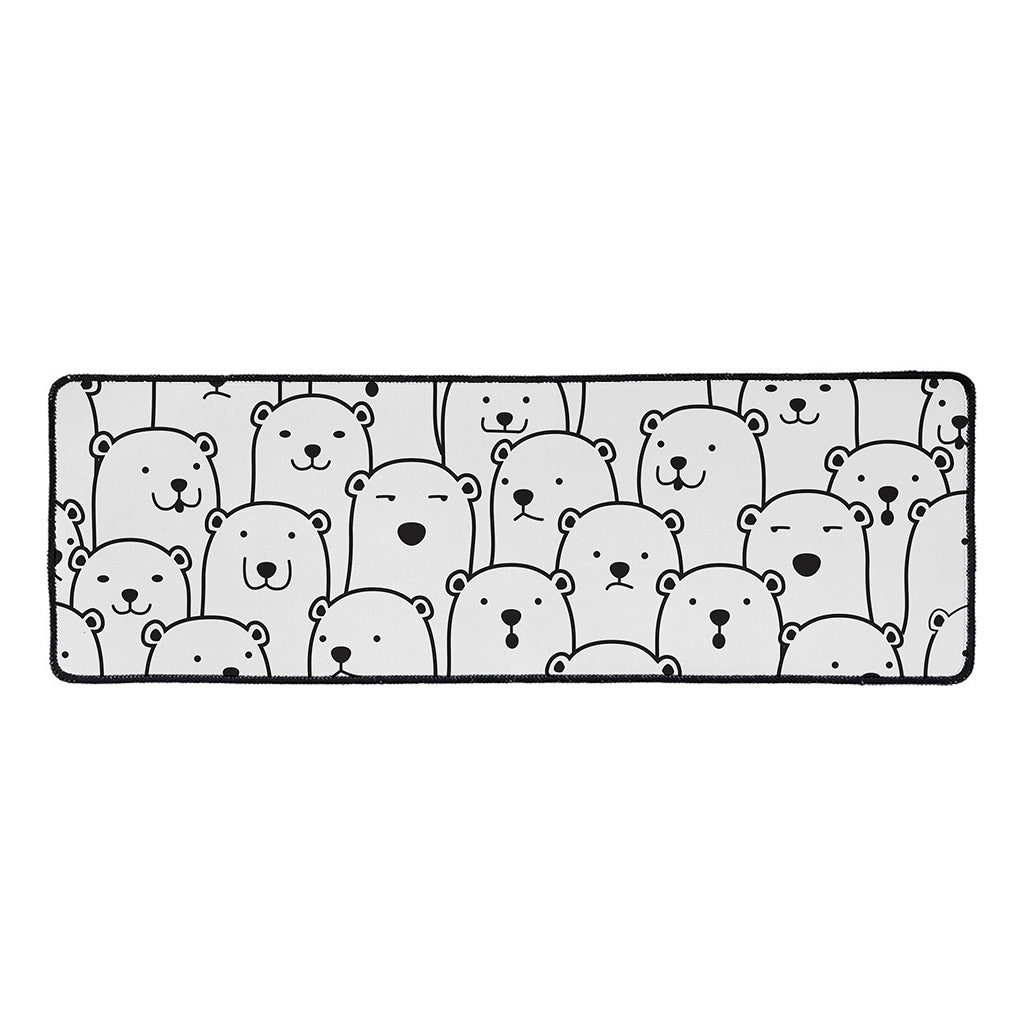 Cute Polar Bear Pattern Print Long Kitchen Mat