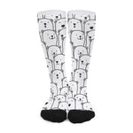 Cute Polar Bear Pattern Print Long Socks