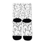Cute Polar Bear Pattern Print Long Socks
