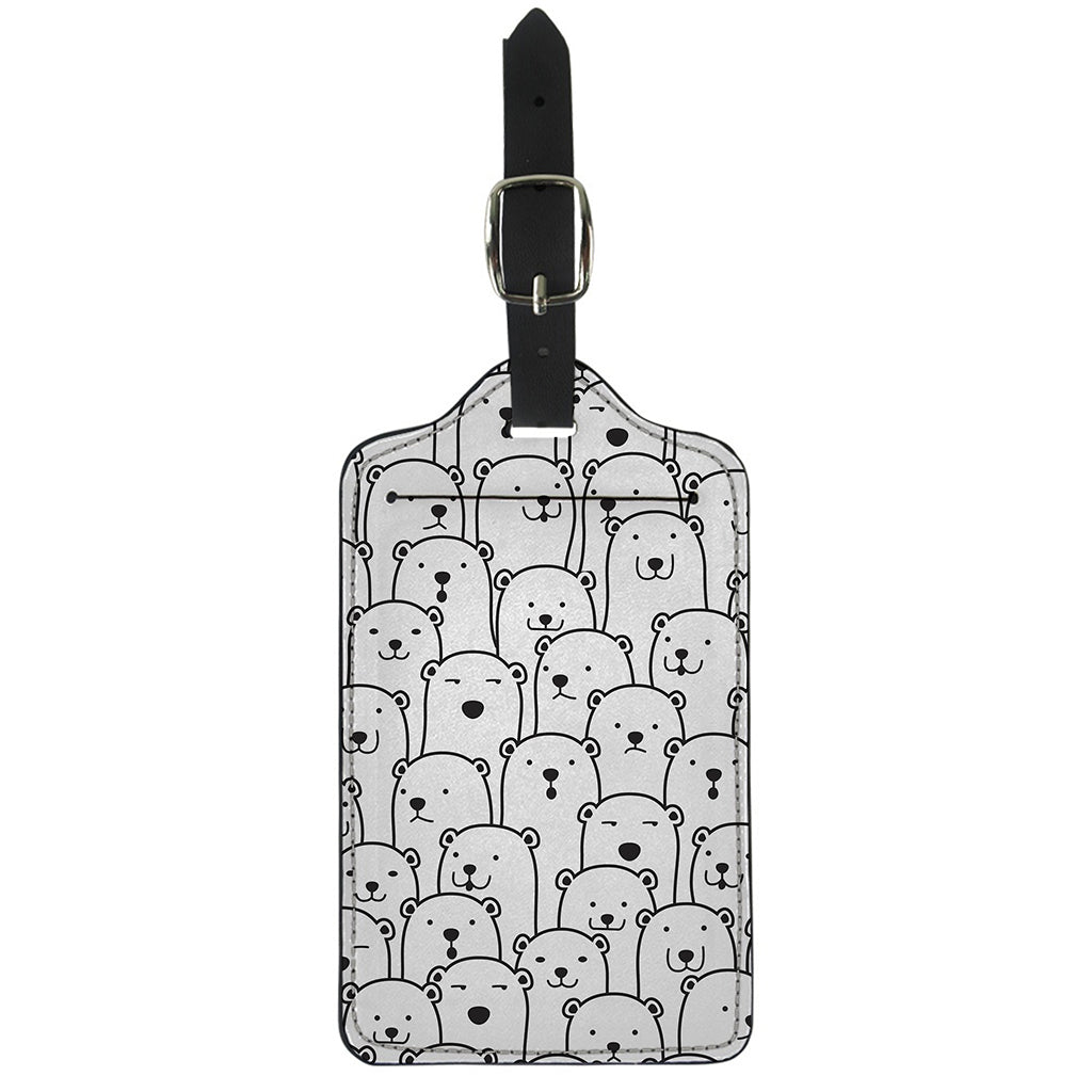 Cute Polar Bear Pattern Print Luggage Tag