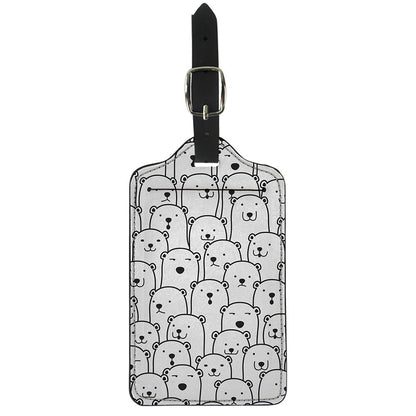 Cute Polar Bear Pattern Print Luggage Tag