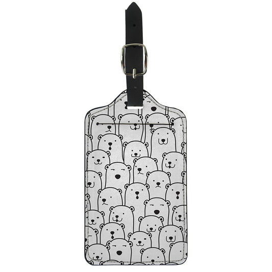 Cute Polar Bear Pattern Print Luggage Tag