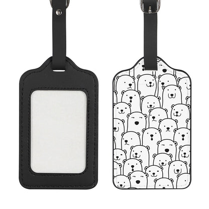 Cute Polar Bear Pattern Print Luggage Tag