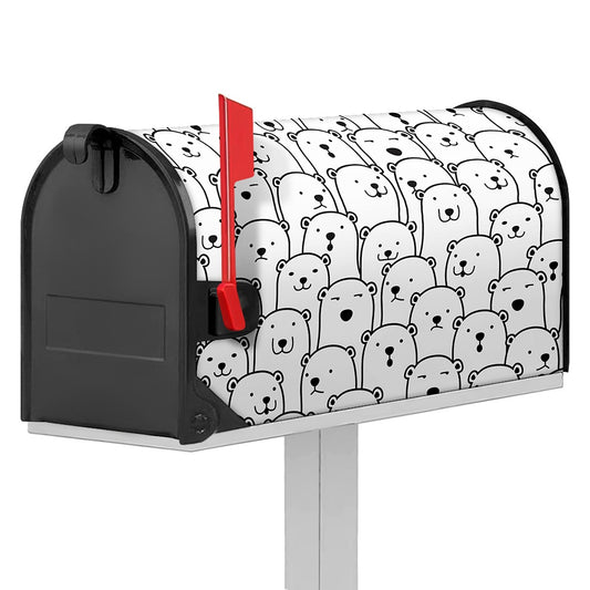 Cute Polar Bear Pattern Print Mailbox Cover