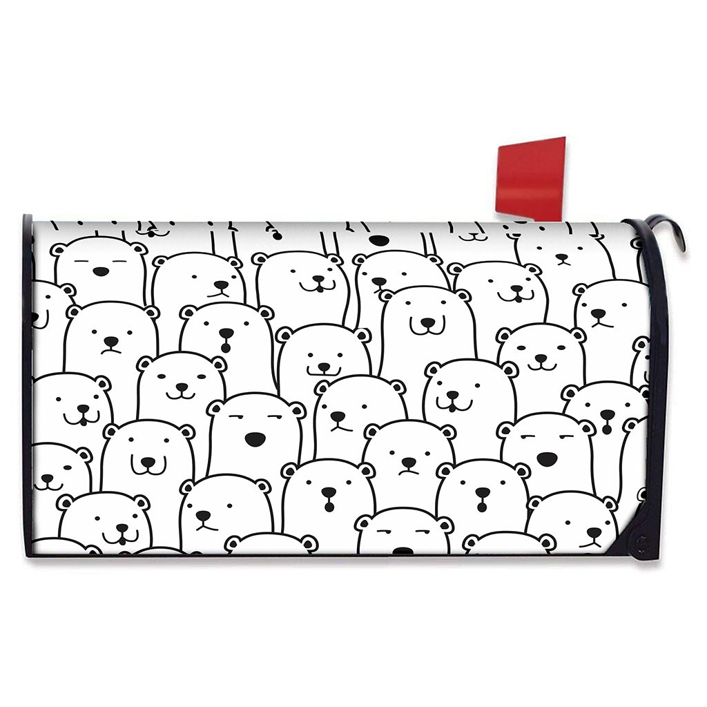 Cute Polar Bear Pattern Print Mailbox Cover