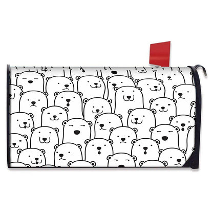 Cute Polar Bear Pattern Print Mailbox Cover