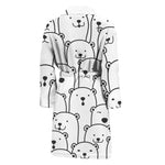 Cute Polar Bear Pattern Print Men's Bathrobe