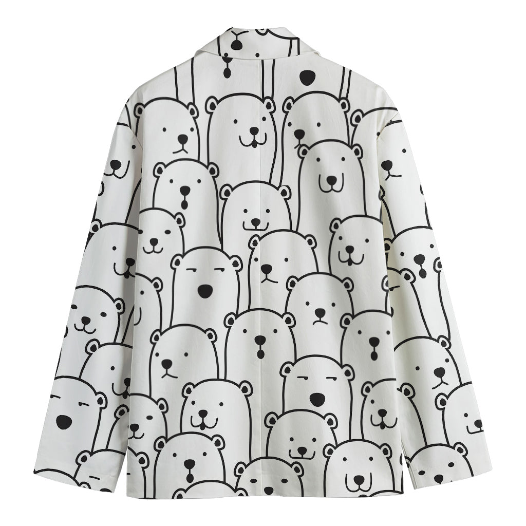 Cute Polar Bear Pattern Print Men's Blazer