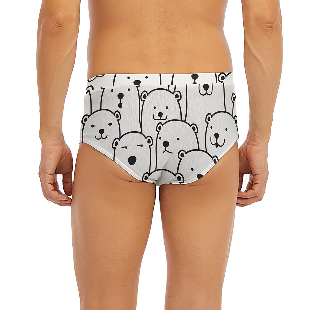 Cute Polar Bear Pattern Print Men's Briefs