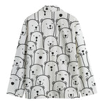 Cute Polar Bear Pattern Print Men's Cotton Blazer