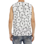 Cute Polar Bear Pattern Print Men's Fitness Tank Top