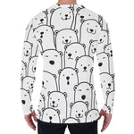 Cute Polar Bear Pattern Print Men's Long Sleeve T-Shirt
