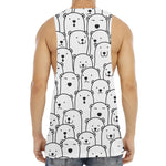 Cute Polar Bear Pattern Print Men's Muscle Tank Top