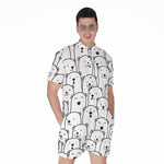 Cute Polar Bear Pattern Print Men's Rompers