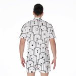 Cute Polar Bear Pattern Print Men's Rompers