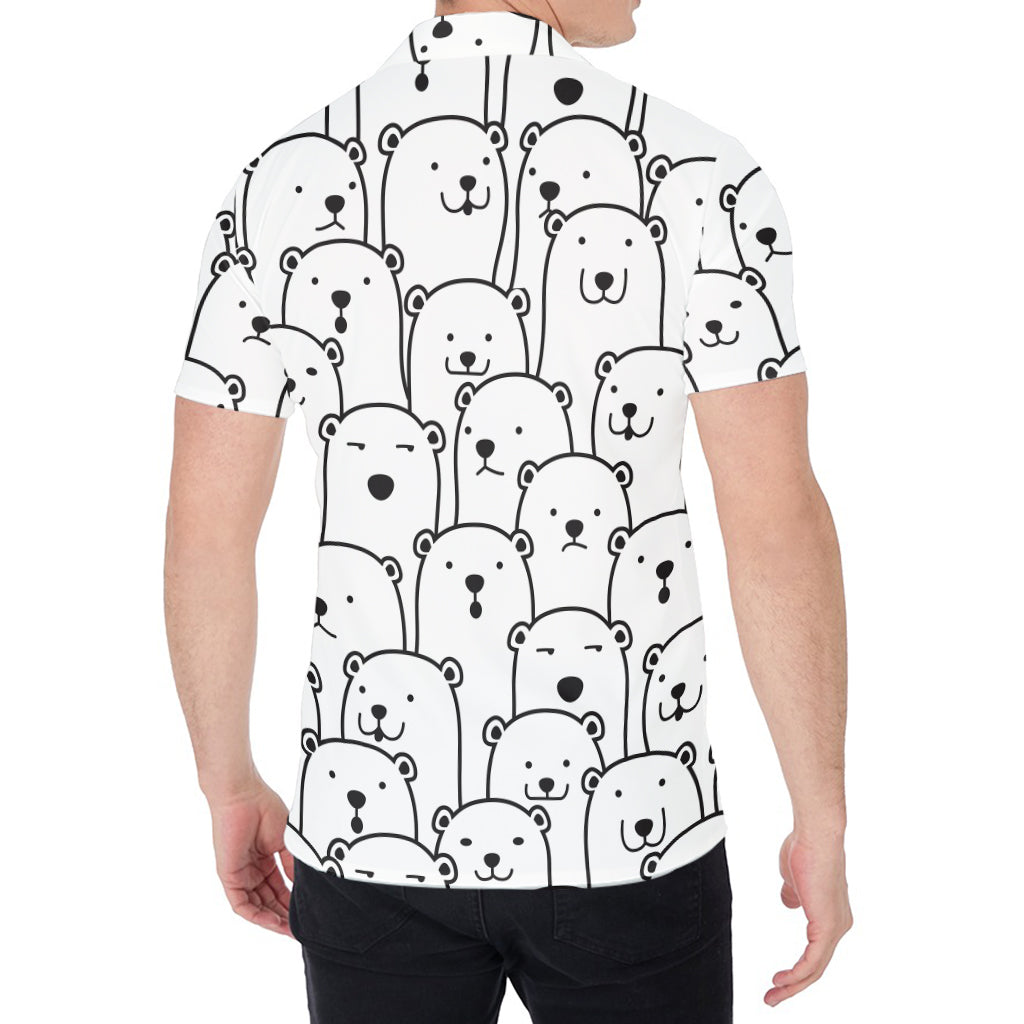 Cute Polar Bear Pattern Print Men's Shirt
