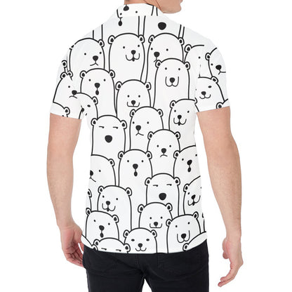 Cute Polar Bear Pattern Print Men's Shirt
