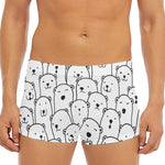 Cute Polar Bear Pattern Print Men's Short Boxer Briefs
