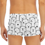Cute Polar Bear Pattern Print Men's Short Boxer Briefs