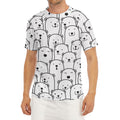 Cute Polar Bear Pattern Print Men's Short Sleeve Rash Guard