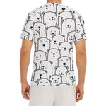 Cute Polar Bear Pattern Print Men's Short Sleeve Rash Guard