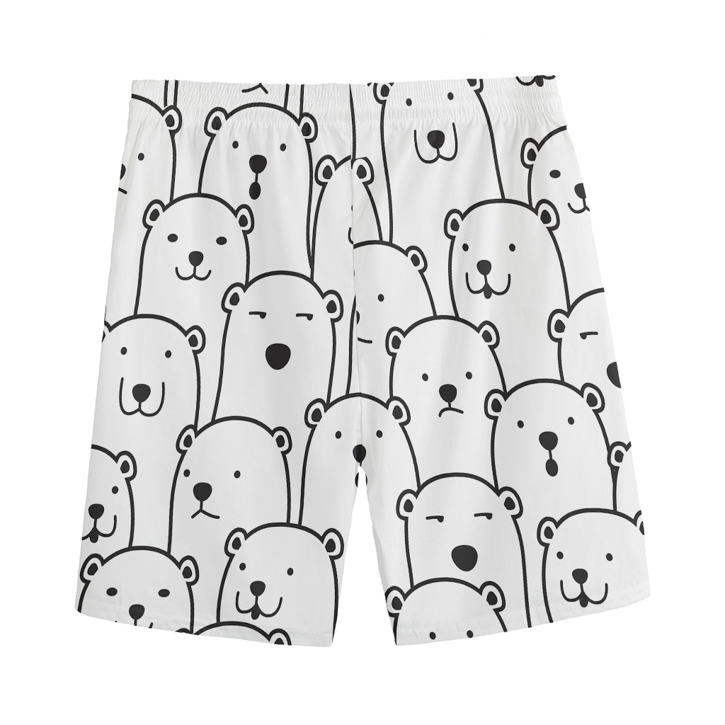 Cute Polar Bear Pattern Print Men's Sports Shorts