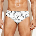 Cute Polar Bear Pattern Print Men's Swim Briefs