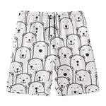 Cute Polar Bear Pattern Print Men's Swim Trunks