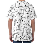 Cute Polar Bear Pattern Print Men's Velvet T-Shirt