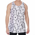 Cute Polar Bear Pattern Print Men's Velvet Tank Top