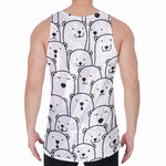 Cute Polar Bear Pattern Print Men's Velvet Tank Top