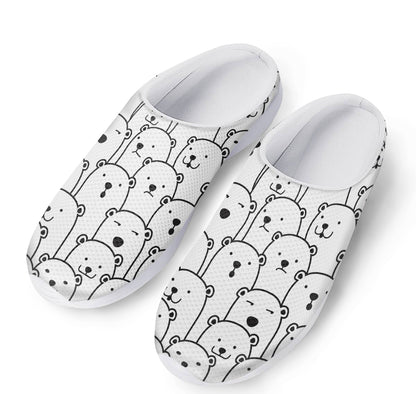 Cute Polar Bear Pattern Print Mesh Casual Shoes