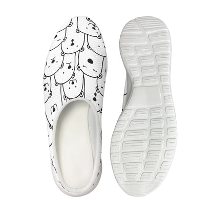 Cute Polar Bear Pattern Print Mesh Casual Shoes