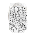 Cute Polar Bear Pattern Print Mesh Laundry Hamper