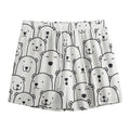 Cute Polar Bear Pattern Print Mesh Shorts