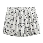 Cute Polar Bear Pattern Print Mesh Shorts