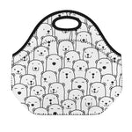 Cute Polar Bear Pattern Print Neoprene Lunch Bag