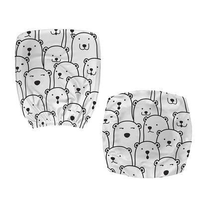 Cute Polar Bear Pattern Print Office Chair Cover