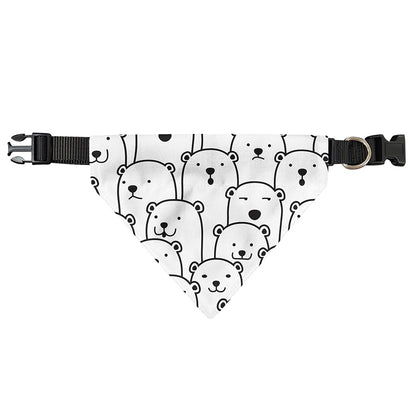 Cute Polar Bear Pattern Print Over The Collar Dog Bandana
