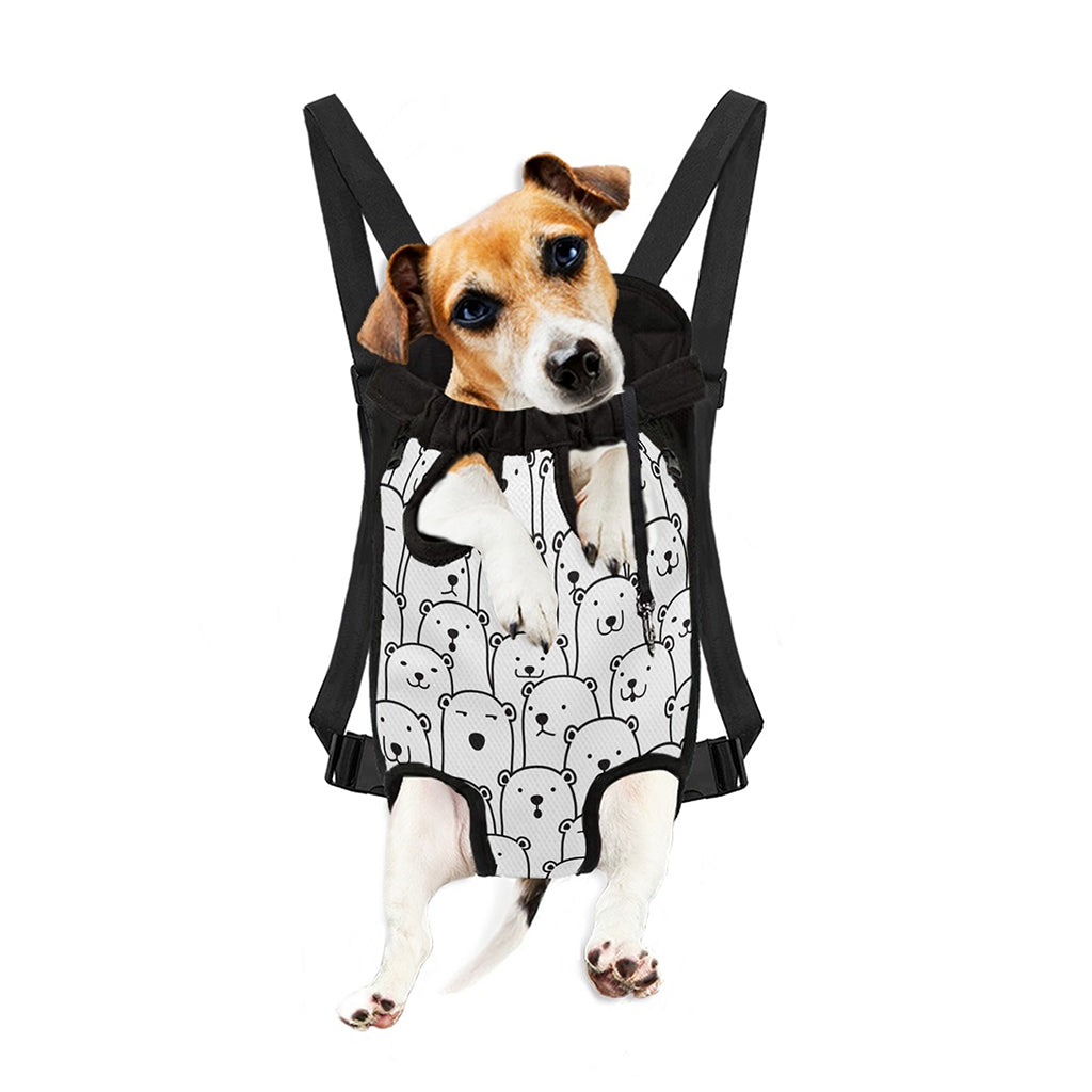 Cute Polar Bear Pattern Print Pet Carrier Backpack