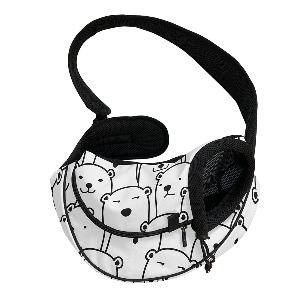 Cute Polar Bear Pattern Print Pet Sling Carrier