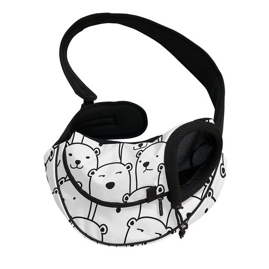 Cute Polar Bear Pattern Print Pet Sling Carrier