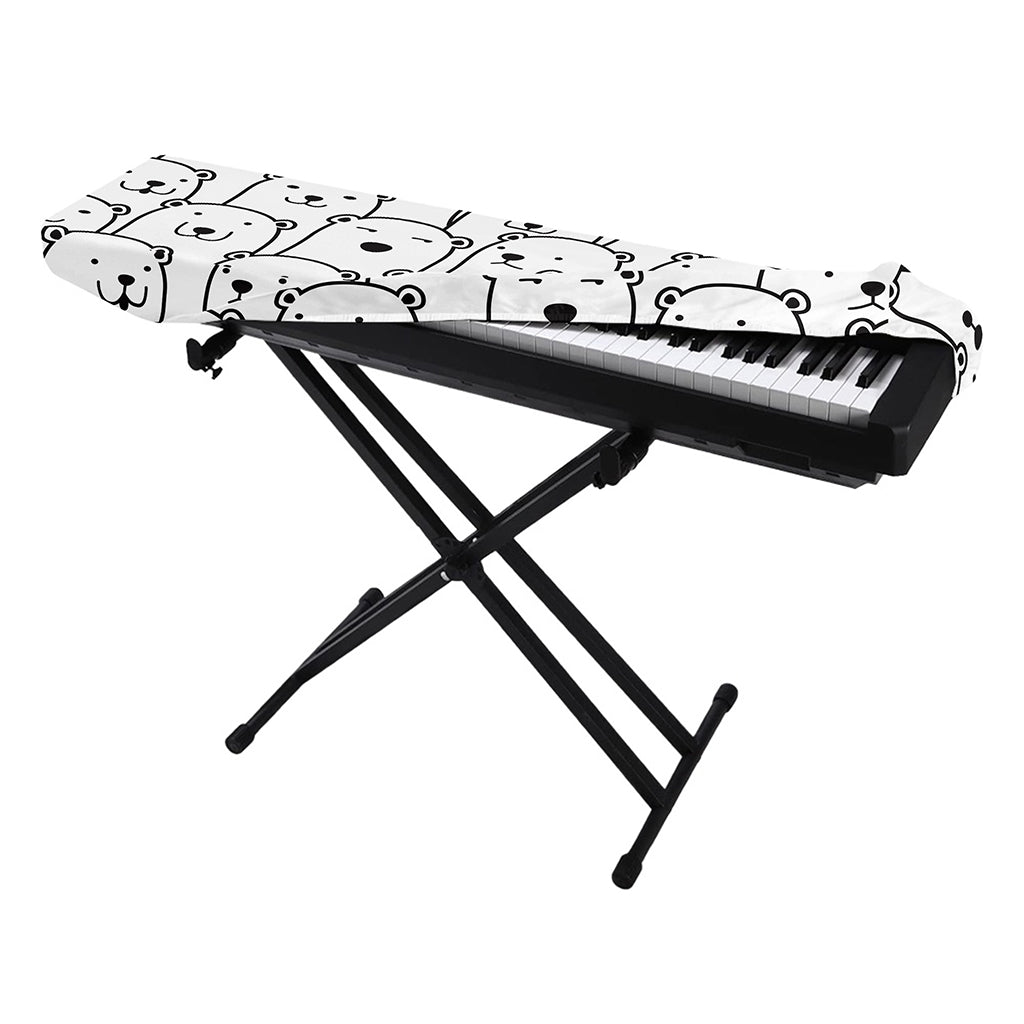 Cute Polar Bear Pattern Print Piano Keyboard Cover
